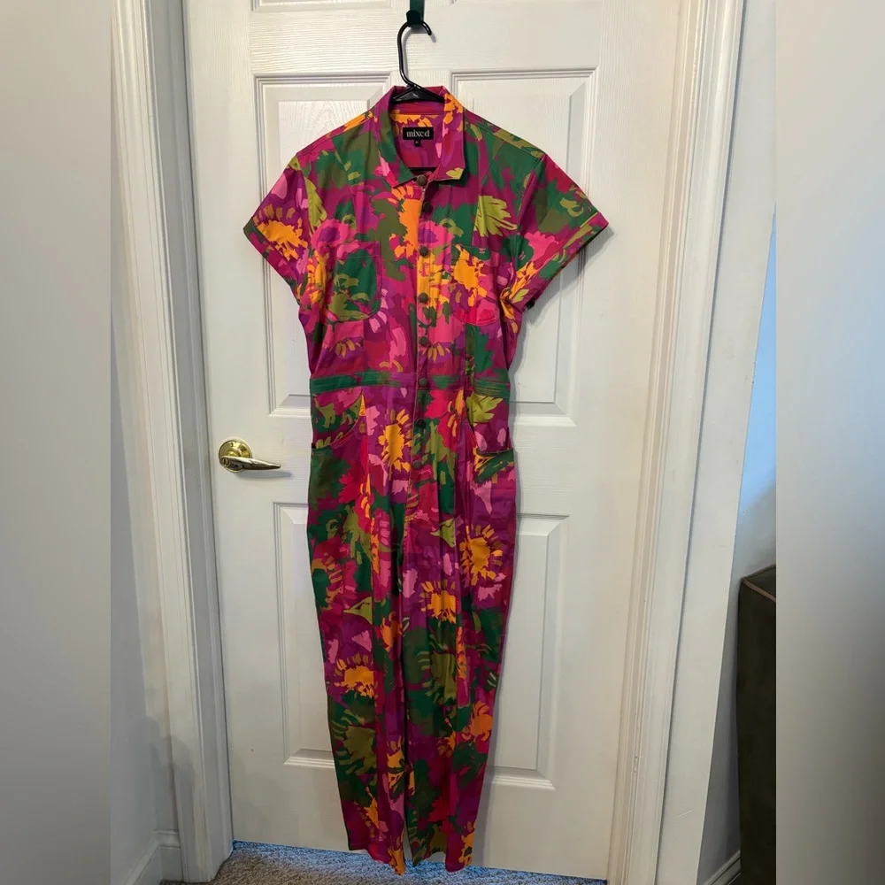 Colorful Floral Jumpsuit - Picture 7 of 12